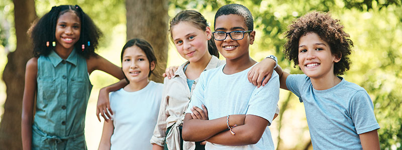 Group of children smiling
