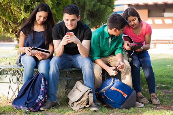 Teens on smart phones