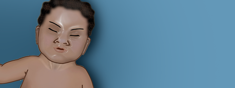 Illustration of child in respiratory distress.