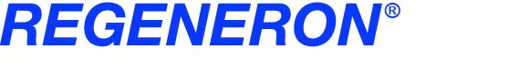 Regeneron logo with blue text