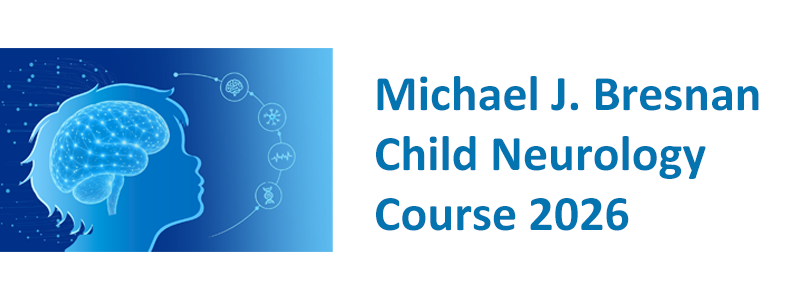 Child head silhouette with text, Michael J. Bresnan Neurology Course